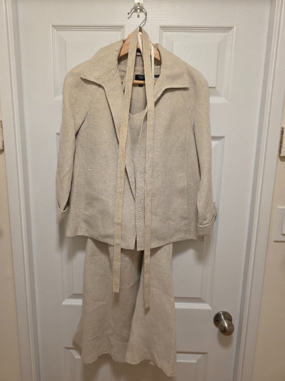 Vintage Talbots Pure Irish Linen Dress, Belt and Jacket Set